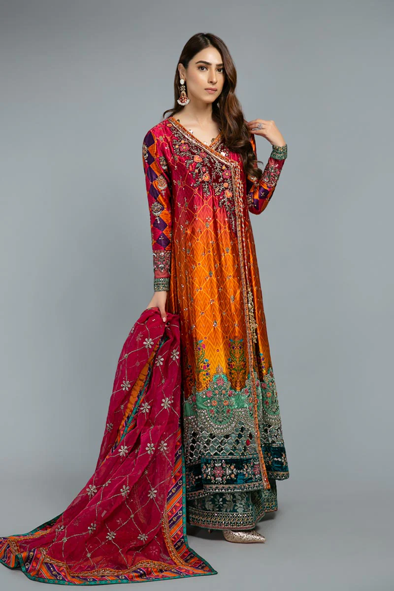 Suit Ombre hot Pink and Tangerine BDS-1804 - Image 2