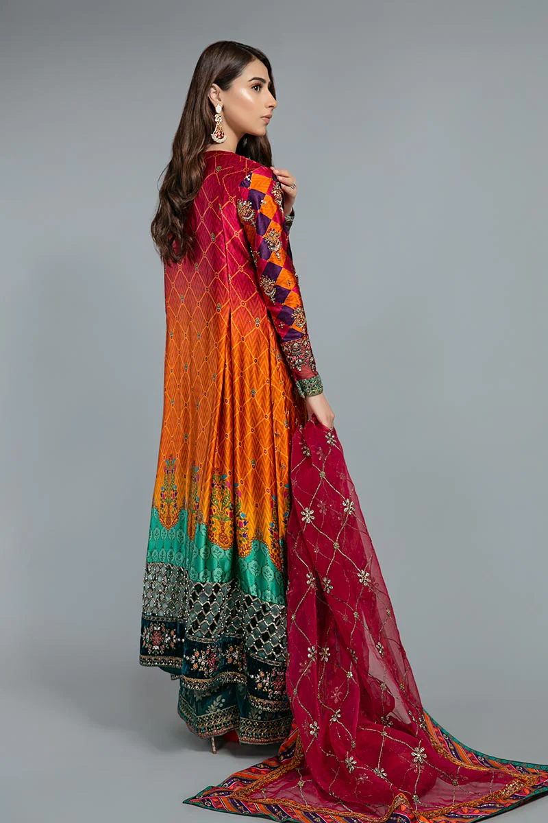 Suit Ombre hot Pink and Tangerine BDS-1804 - Image 3