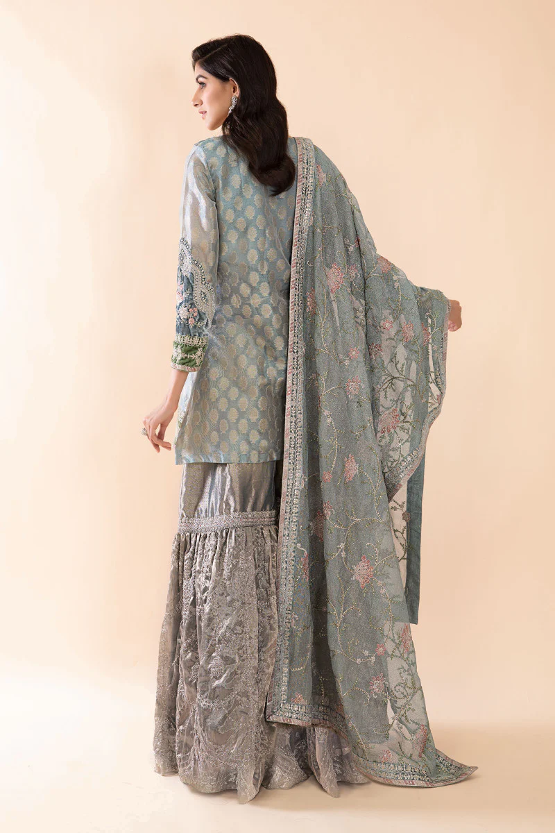 Suit Pearl Blue and Ash Pink BDS-2403 - Image 3