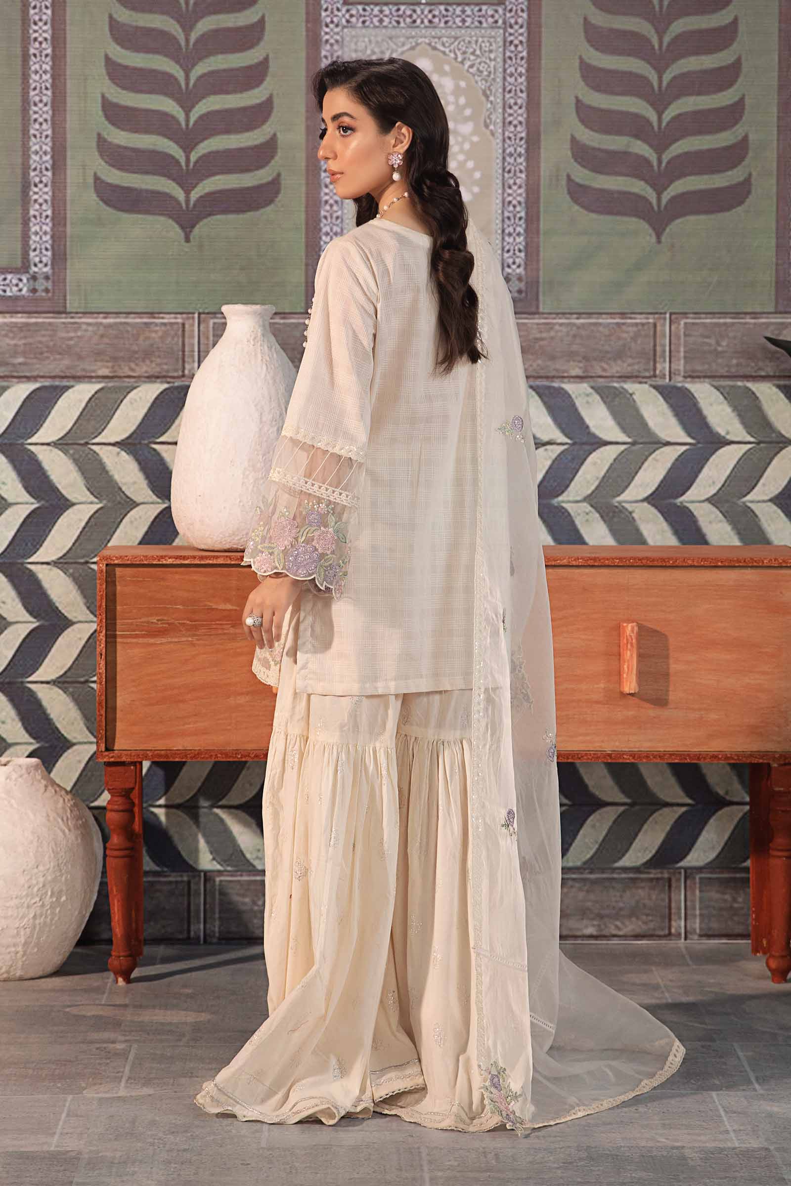 3 Piece Embroidered Cotton Doria Suit - Image 7