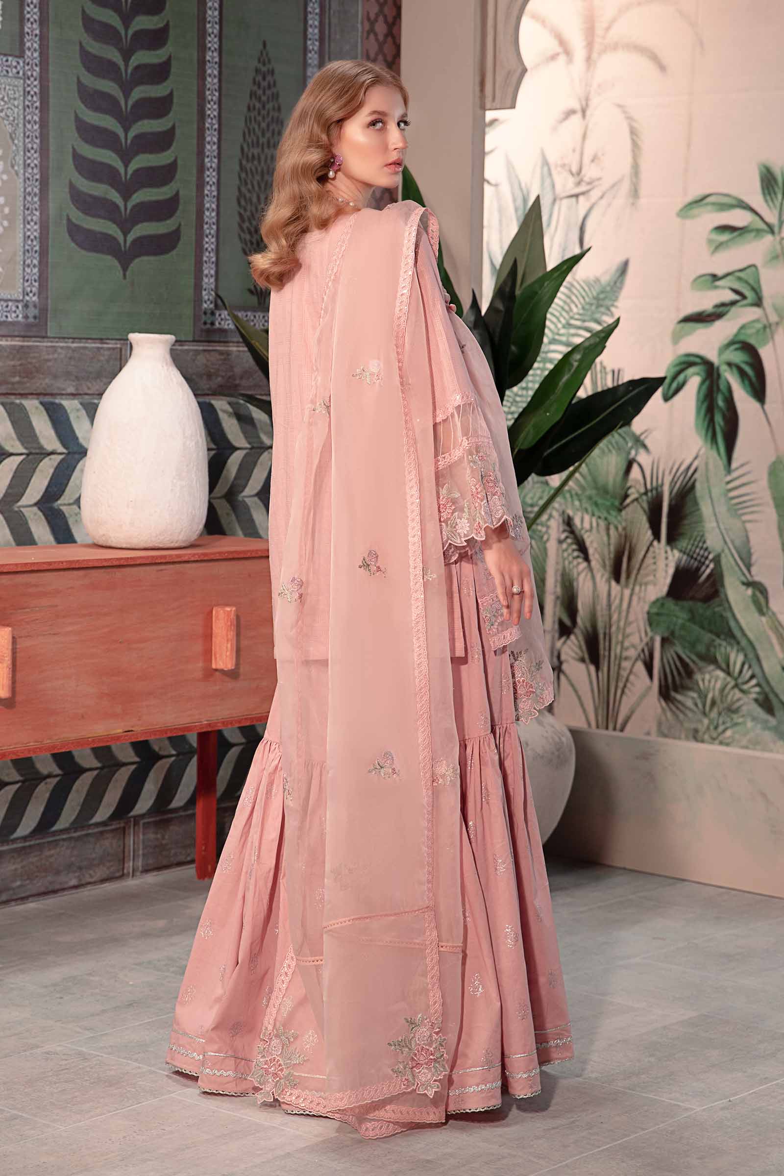 3 Piece Embroidered Cotton Doria Suit - Image 6