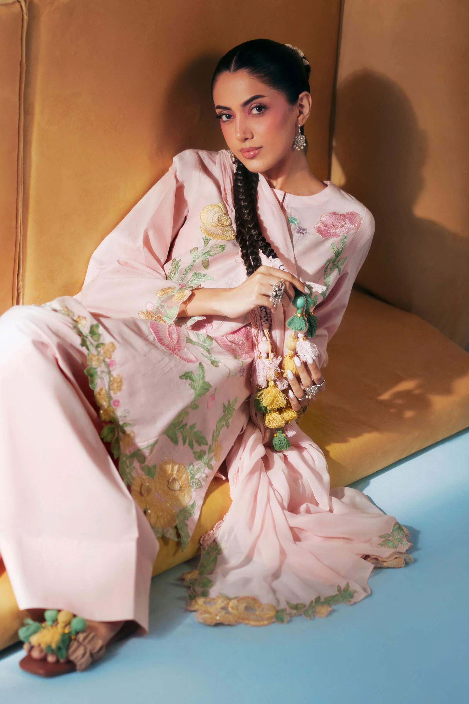 3 Piece Embroidered Dobby Lawn Suit - Image 2