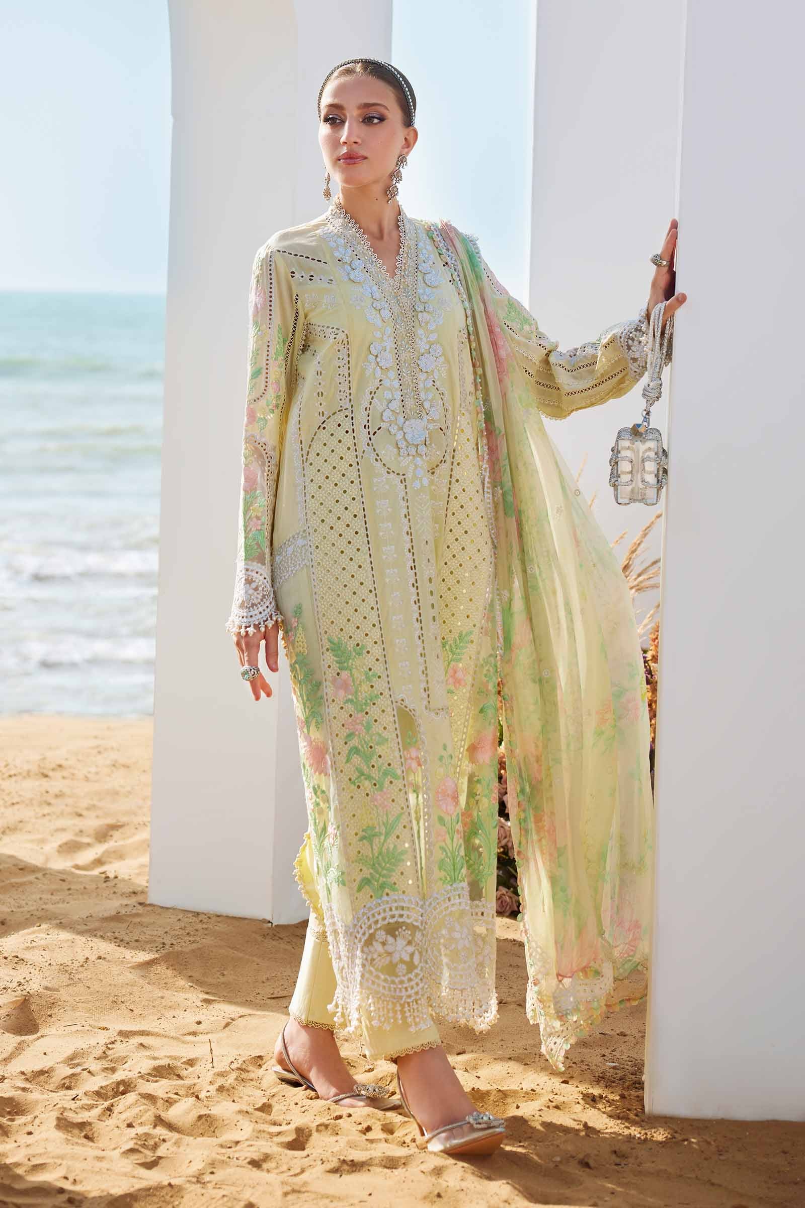 3 Piece Unstitched Embroidered Lawn Suit | EID LAWN-25-04 - Image 6