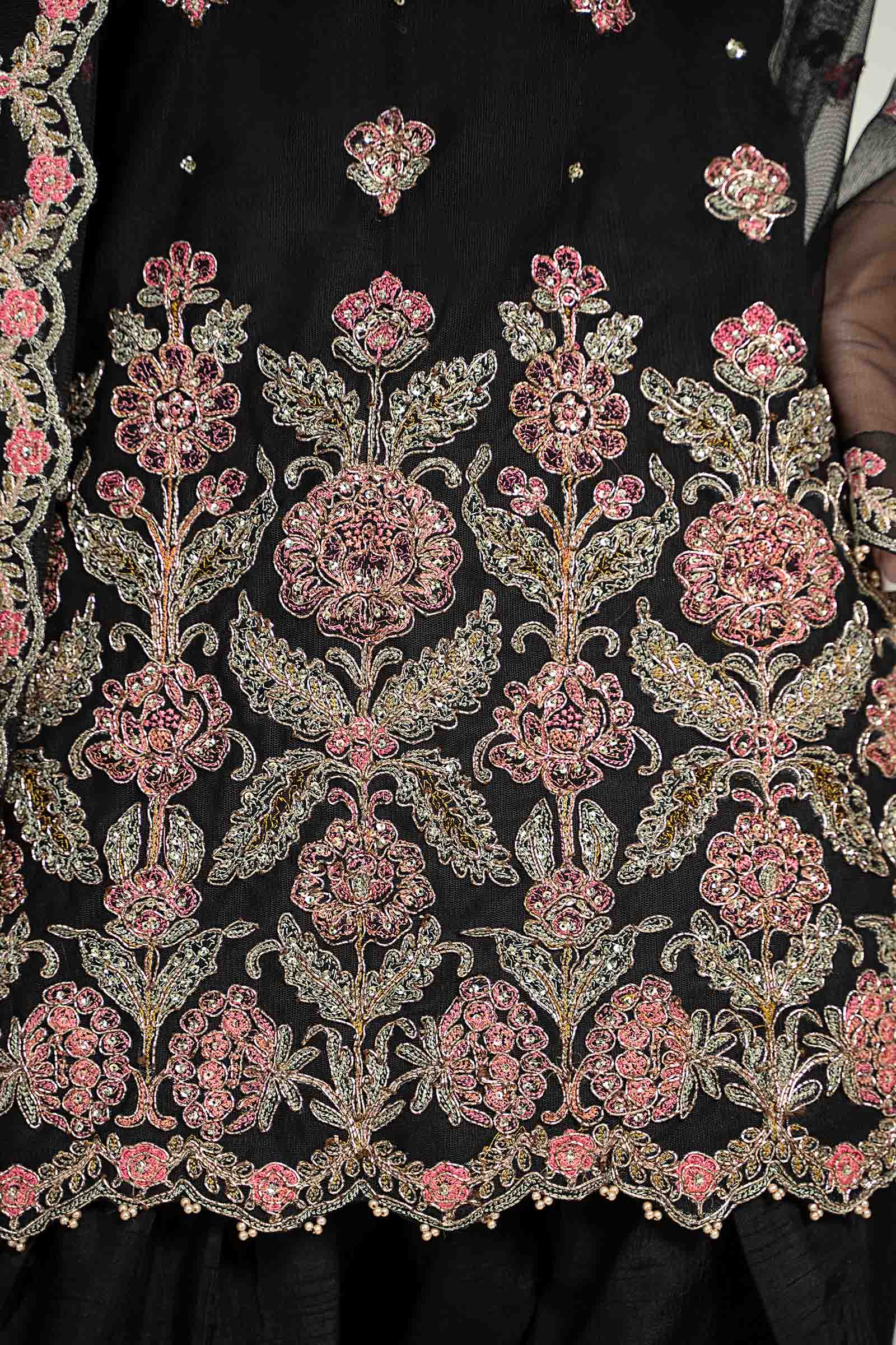 Embroidered Poly Net Fabric (3Pcs) | LF-704 - Image 2