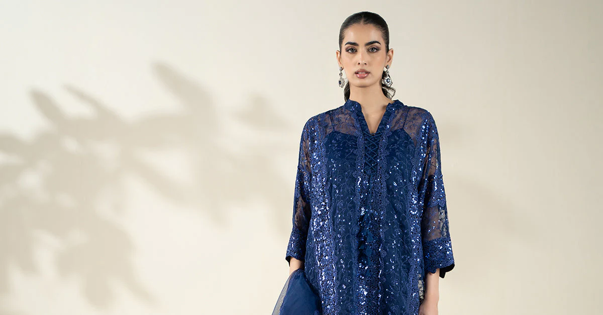 Embroidered Organza Fabric (2Pcs) | LF-908 - Image 14