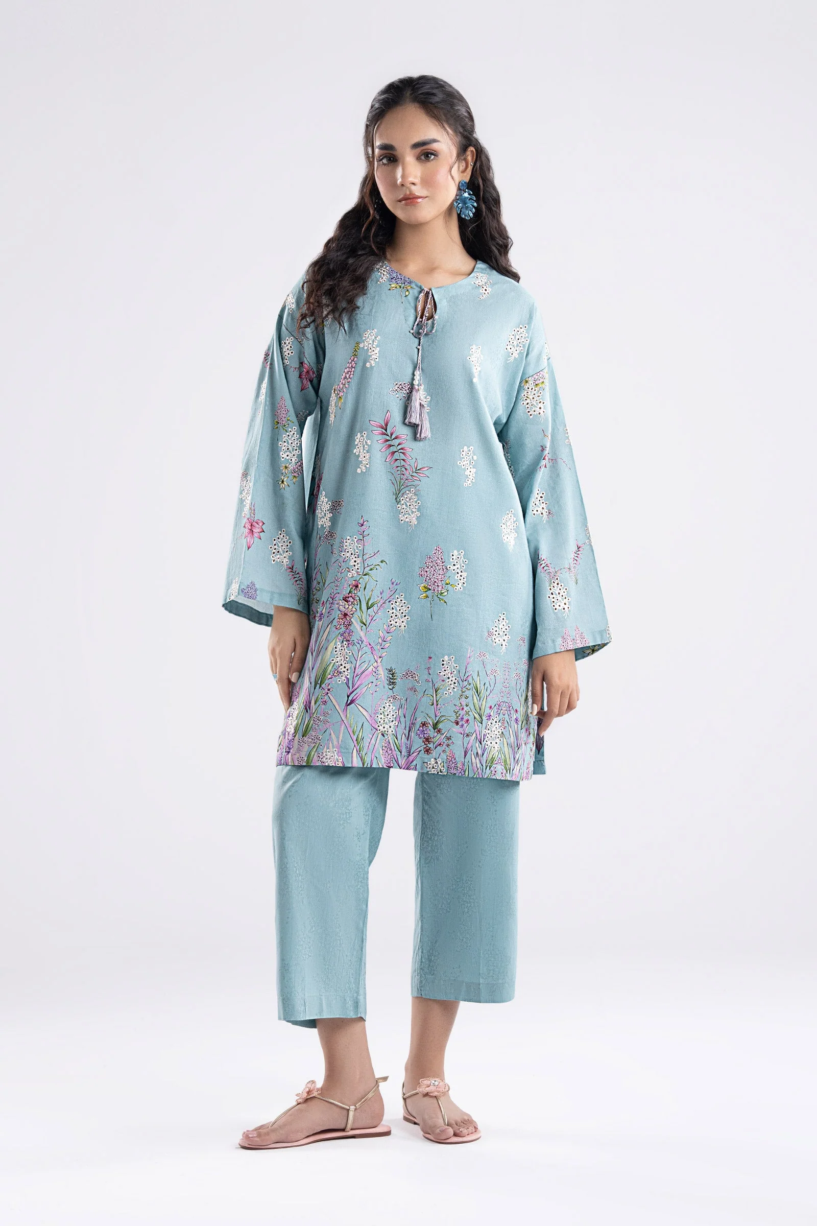 2 Pc Embroidered Dobby Viscose Suit - Image 2