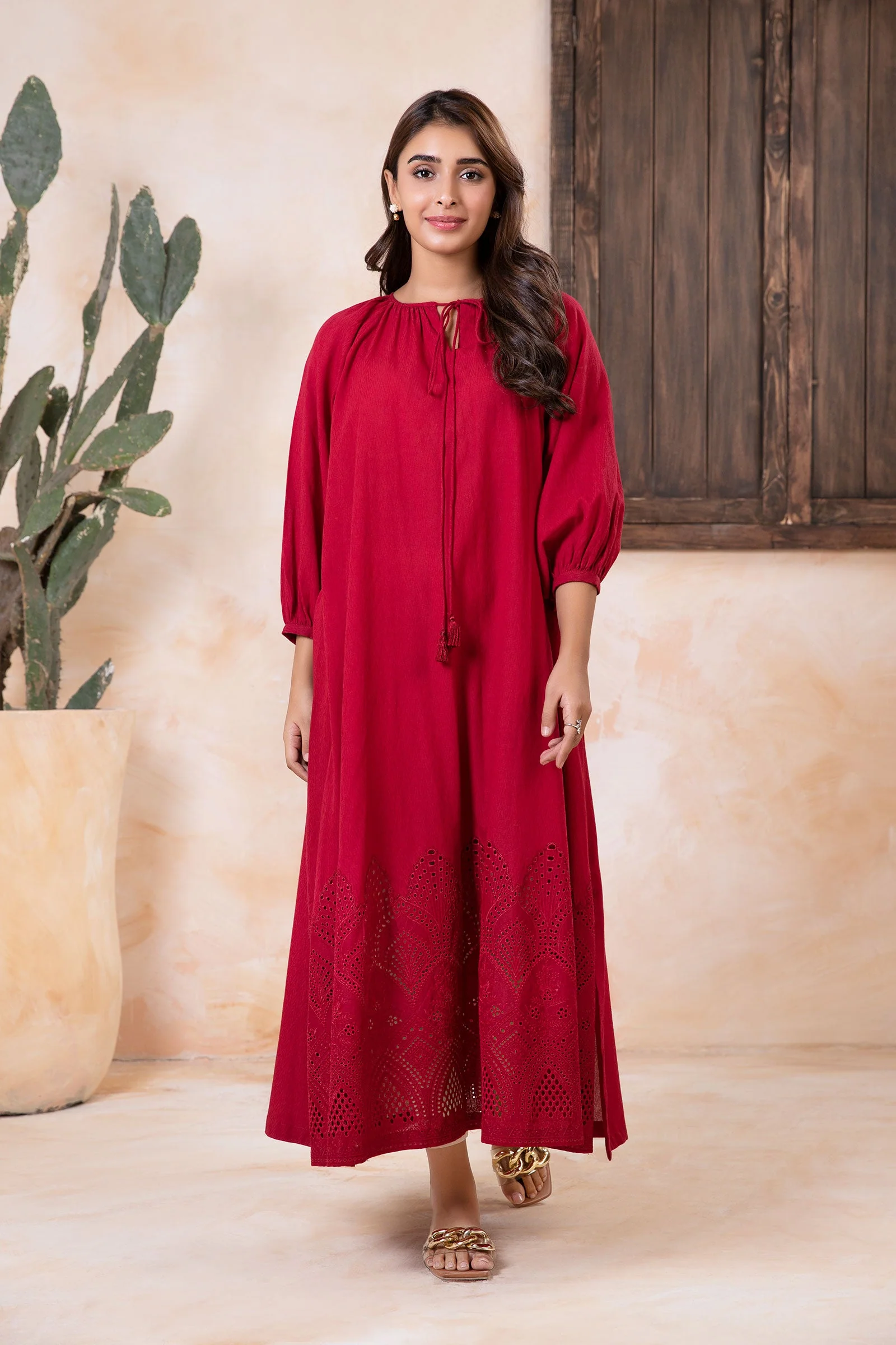 Embroidered Dobby Lawn Tunic