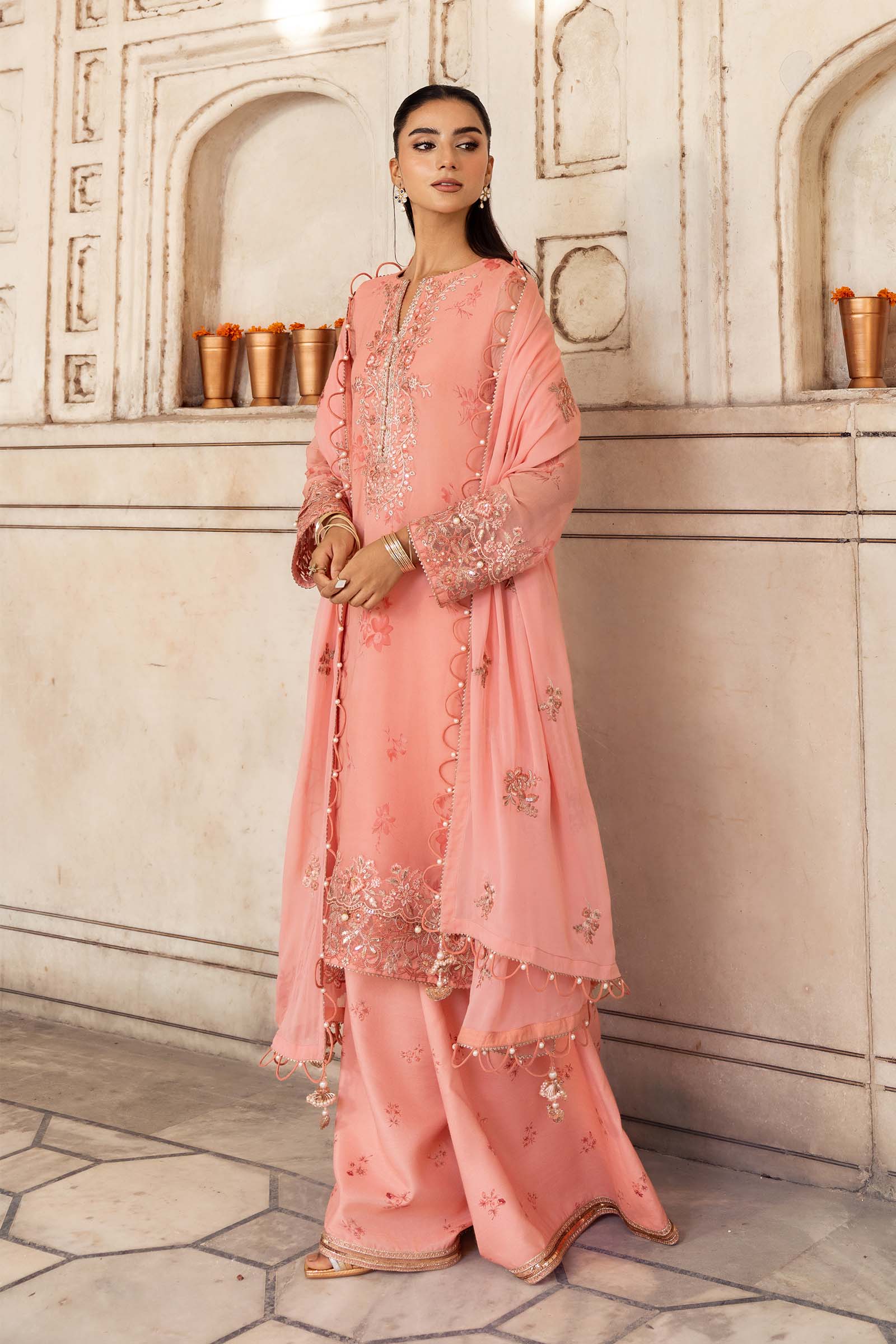 3 Pc Unstitched Embroidered Chiffon Suit - Image 3