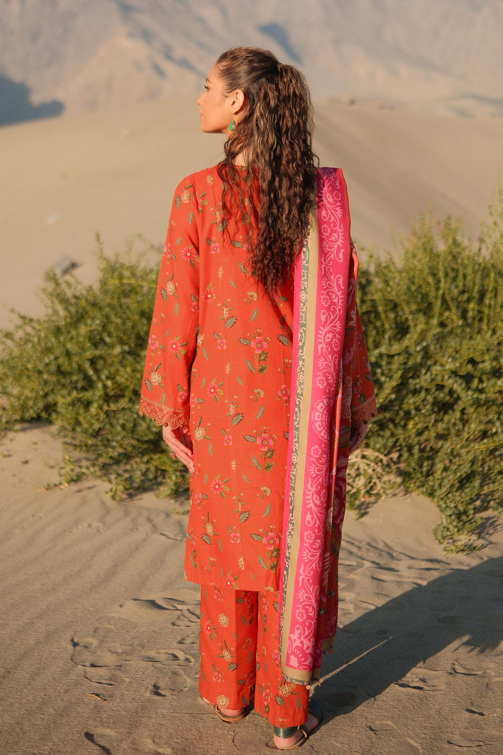 3 Pc Unstitched Printed Khaddar Suit | 505-B - Image 6