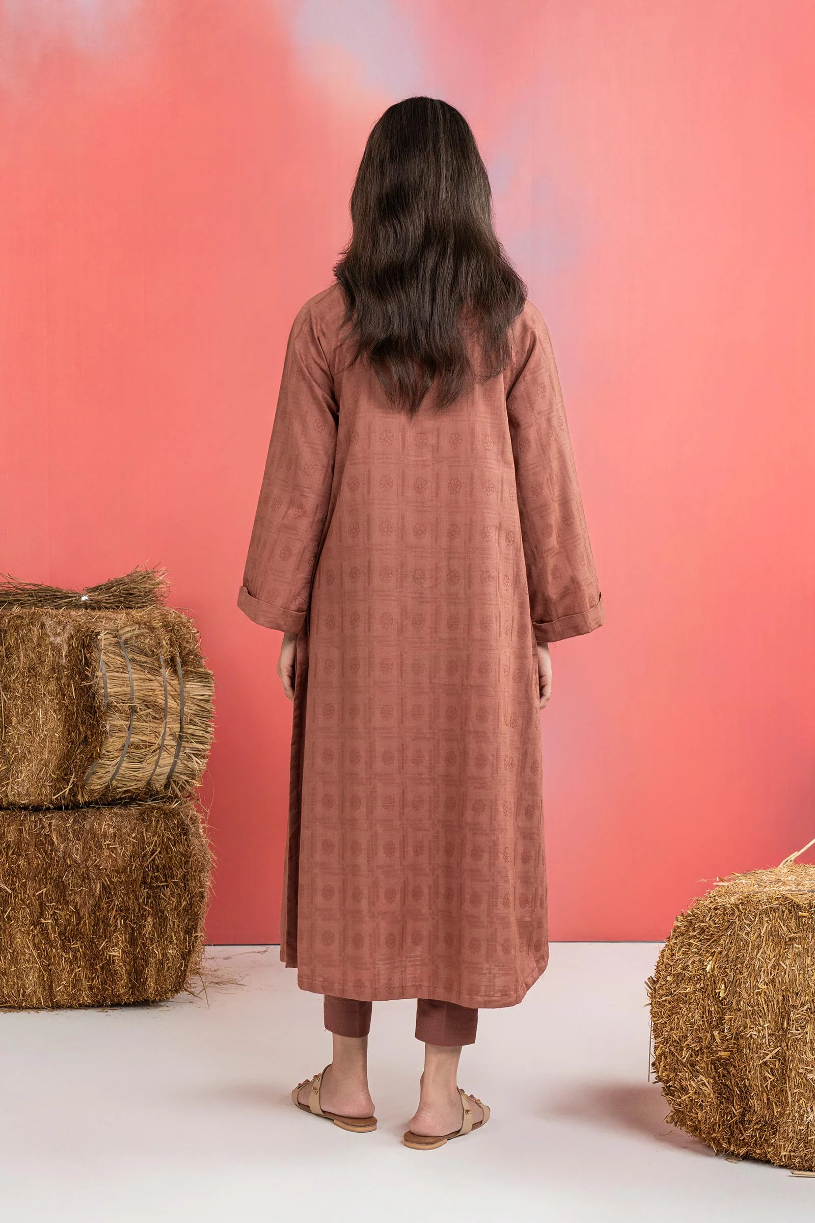 2 Pc Dyed Khaddar Jacquard Suit - Image 6