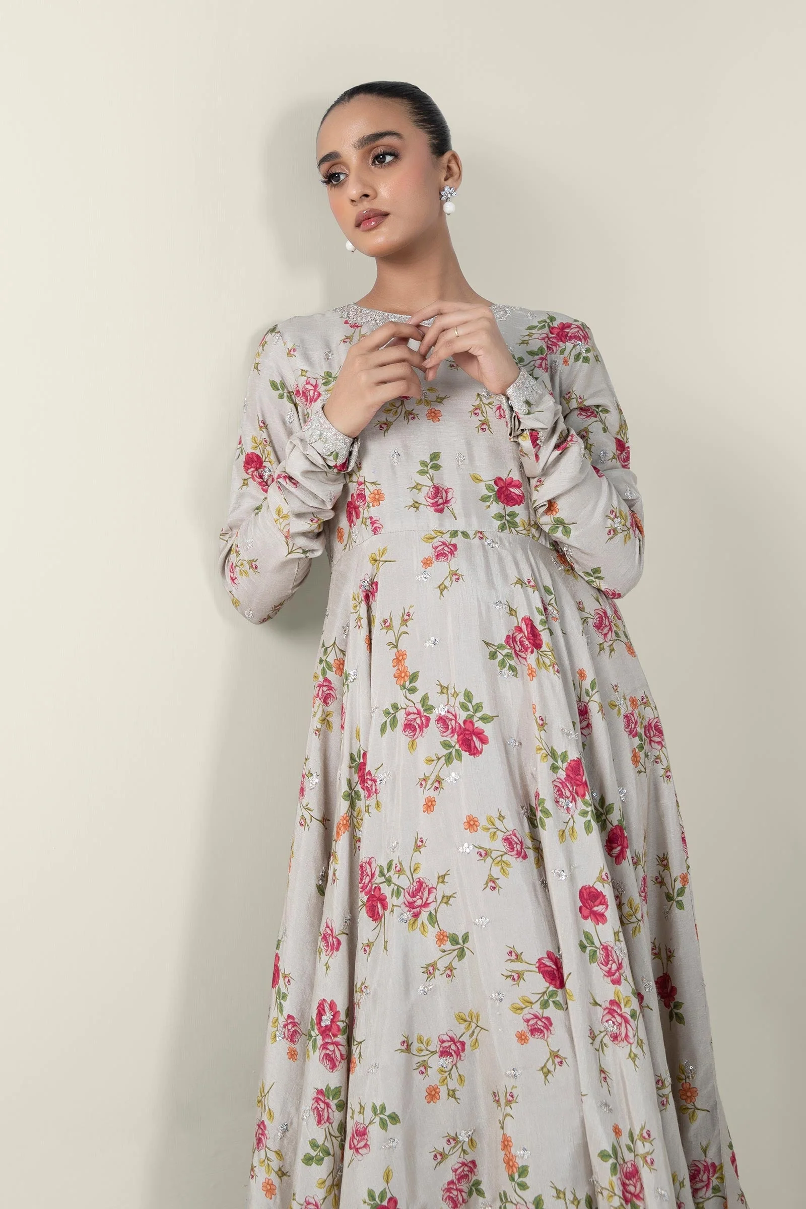 Embroidered Raw Silk Pishwas - Image 2