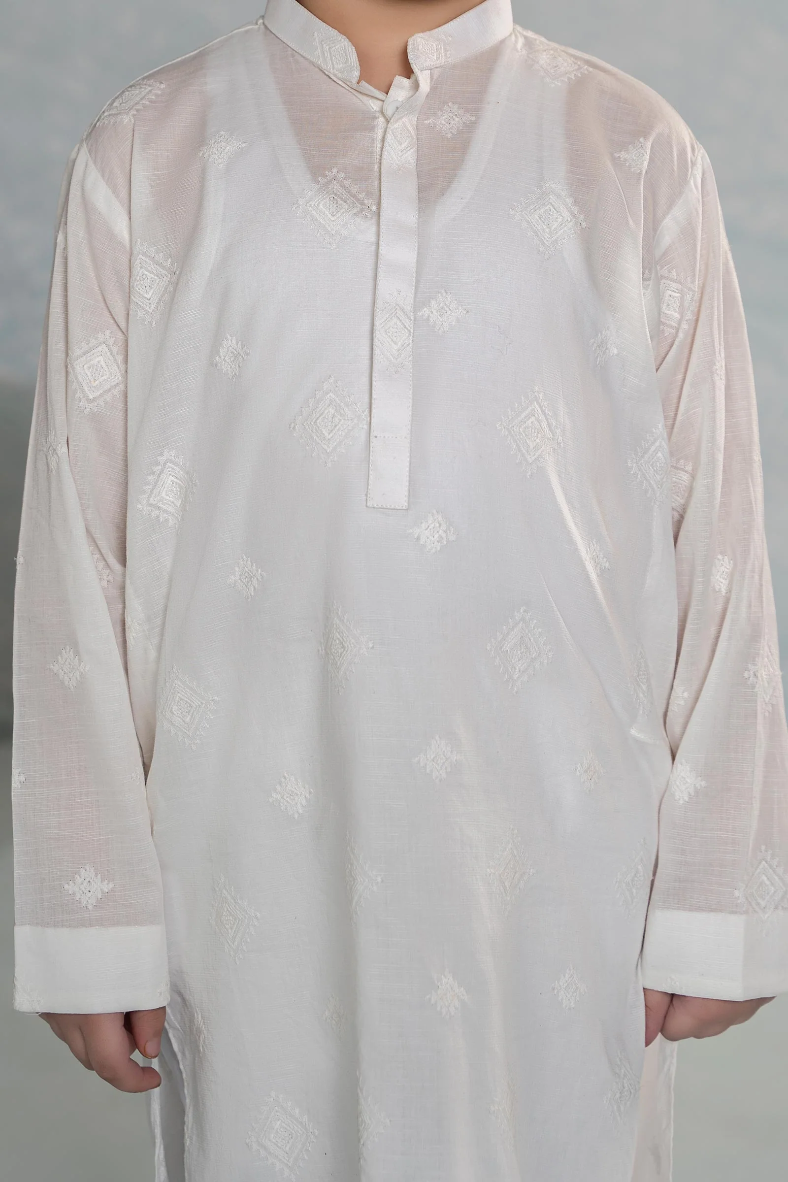 Embroidered Cotton Kurta - Image 5