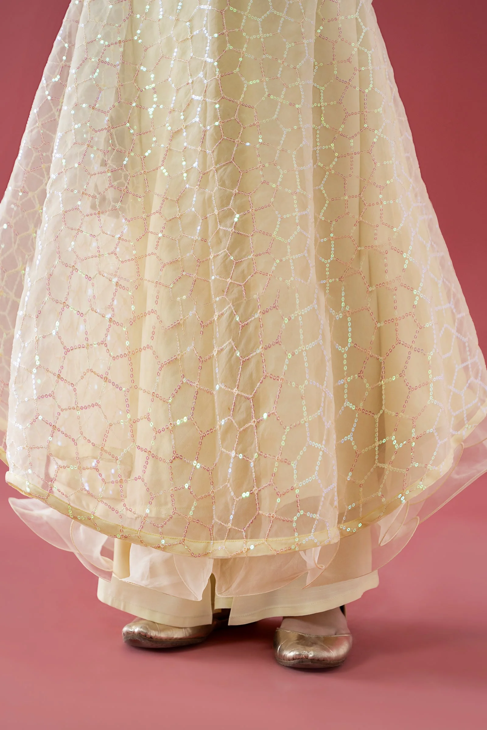 3 Piece Embroidered Poly Organza Suit - Image 4