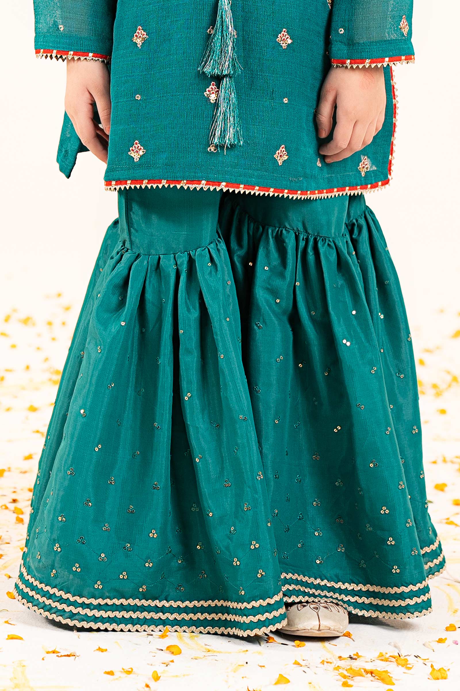 3 Piece Embroidered Cotton Net Suit - Image 5