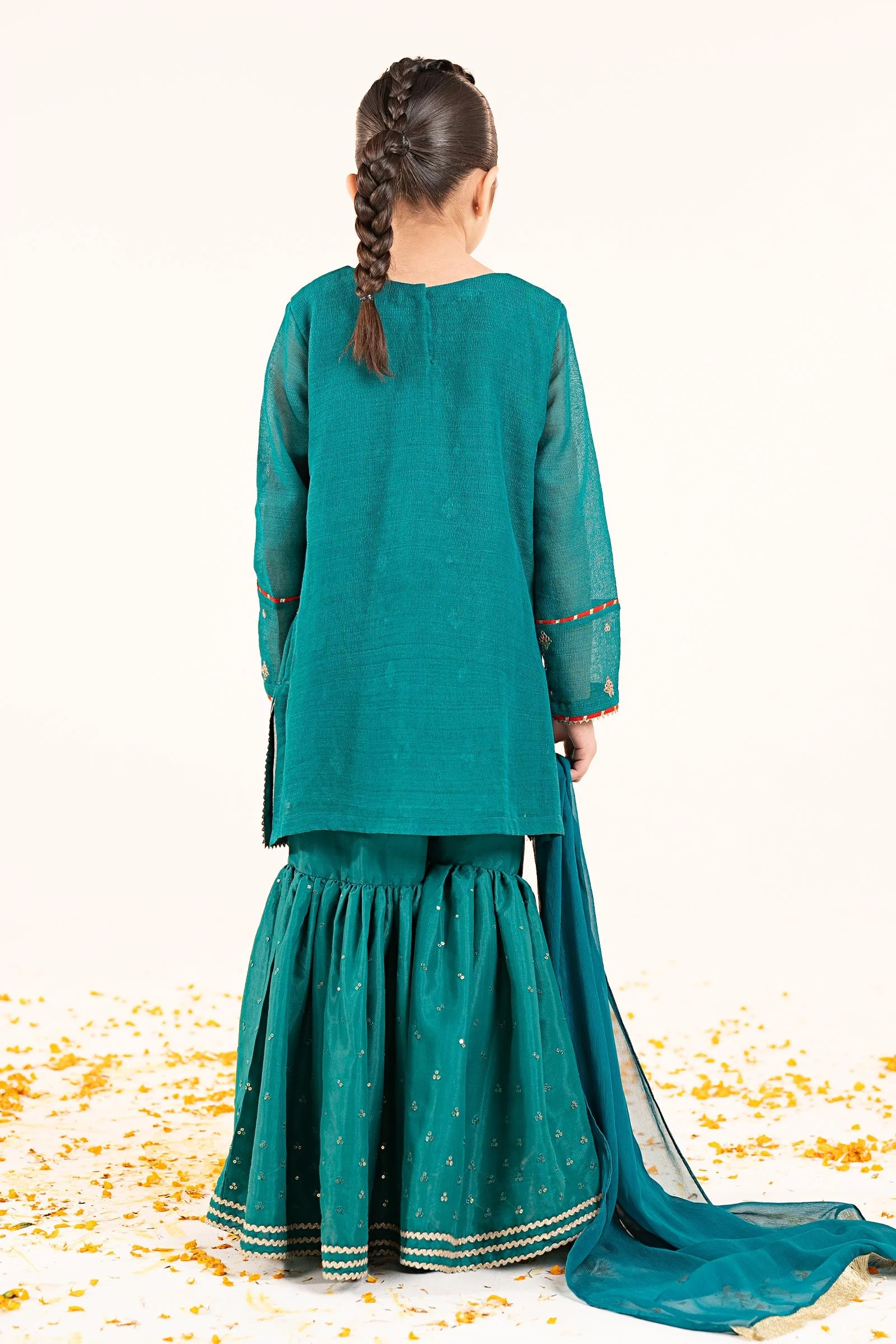 3 Piece Embroidered Cotton Net Suit - Image 7
