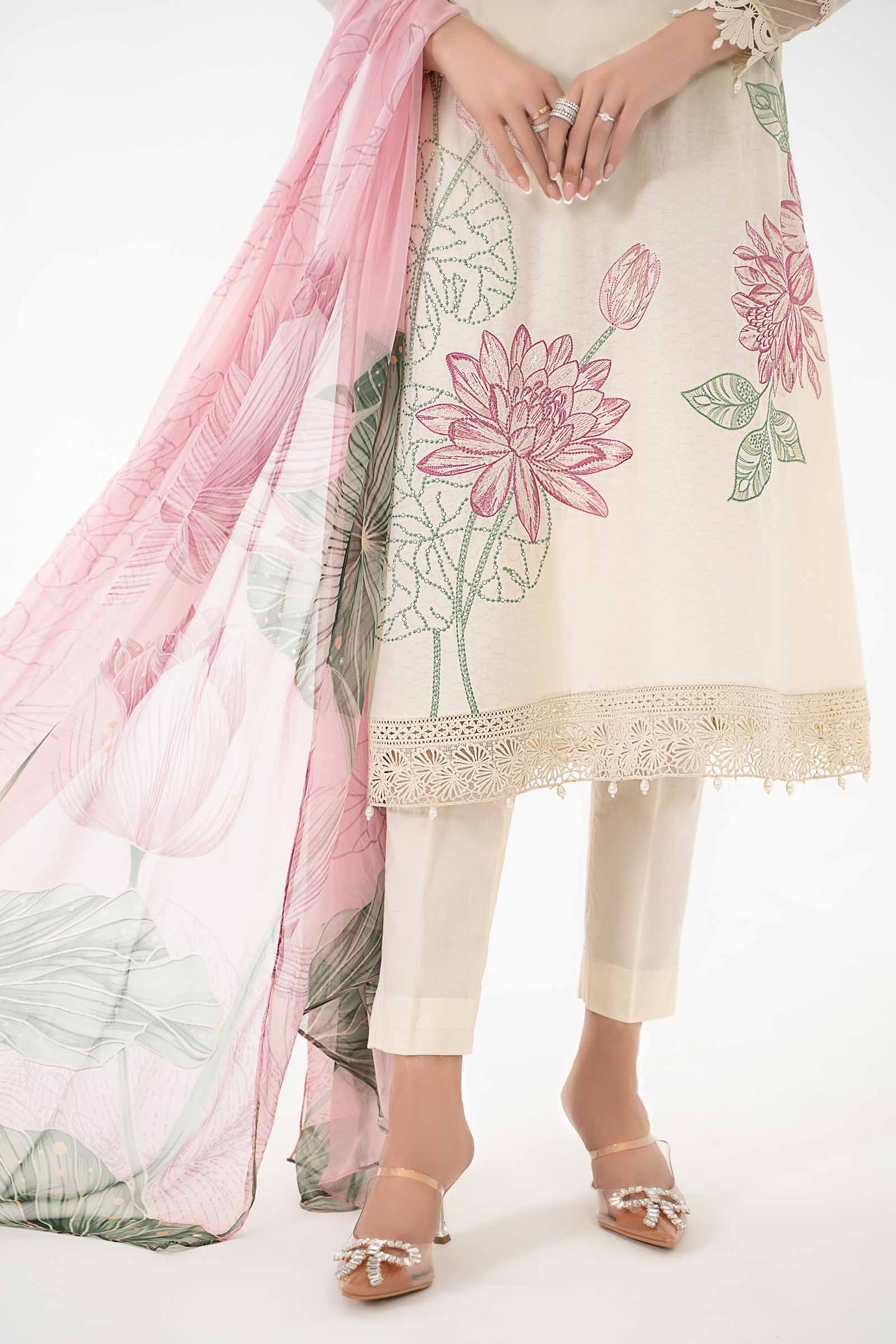 3 Piece Printed Dobby Lawn Suit | MPS-2201-A - Image 4