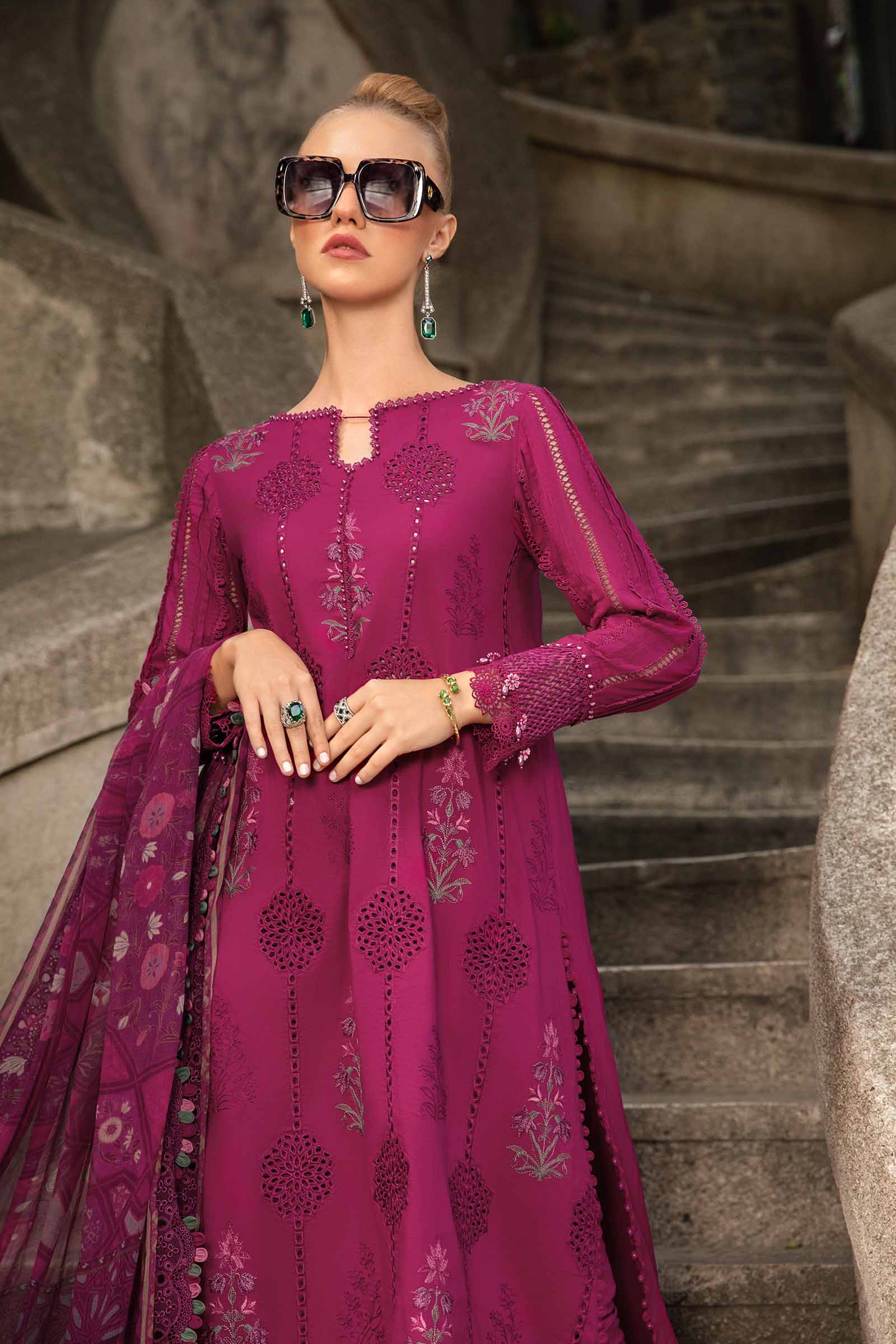 3 Piece Unstitched Printed Cambric Suit | MPT-2303-B - Image 2