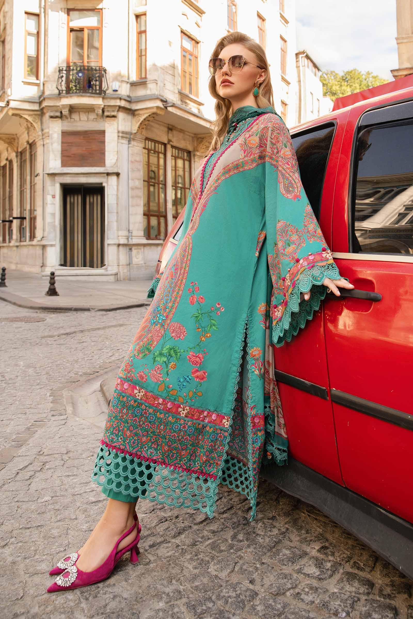 3 Piece Unstitched Printed Cambric Suit | MPT-2304-A - Image 3