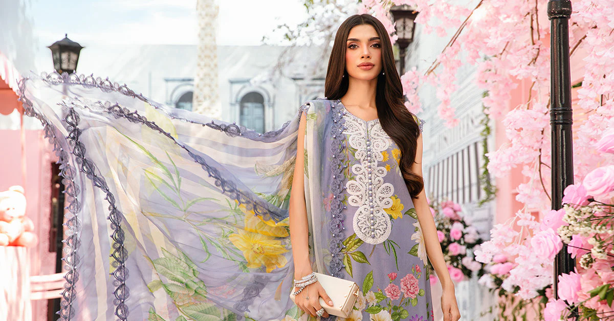3 Piece Unstitched Embroidered Lawn Suit | MPT-2604-A - Image 7