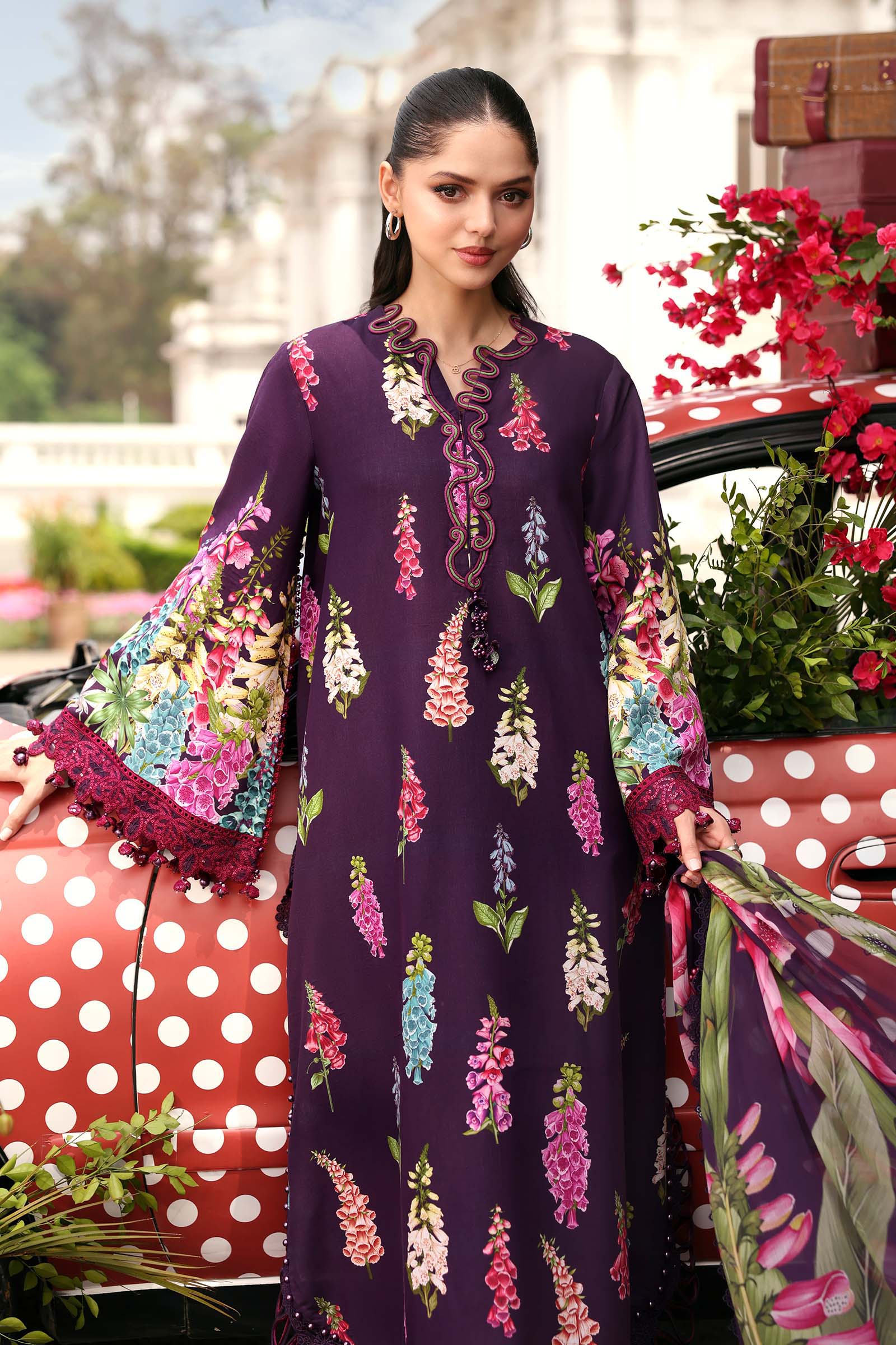 3 Piece Unstitched Embroidered Lawn Suit - Image 3