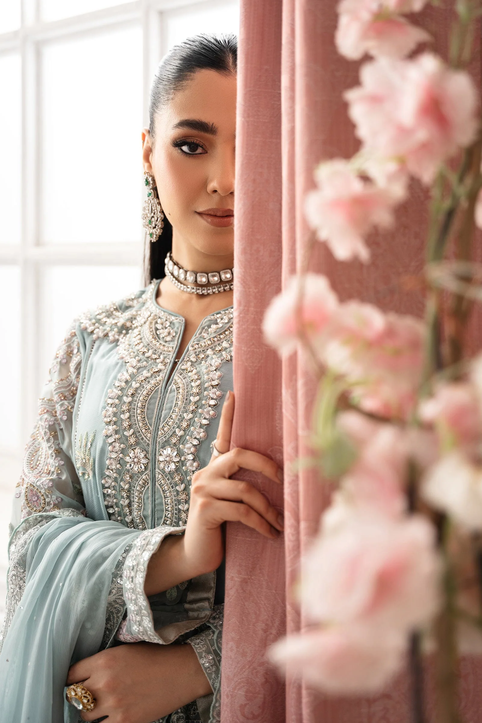 3 Piece Embroidered Chiffon Suit - Image 3