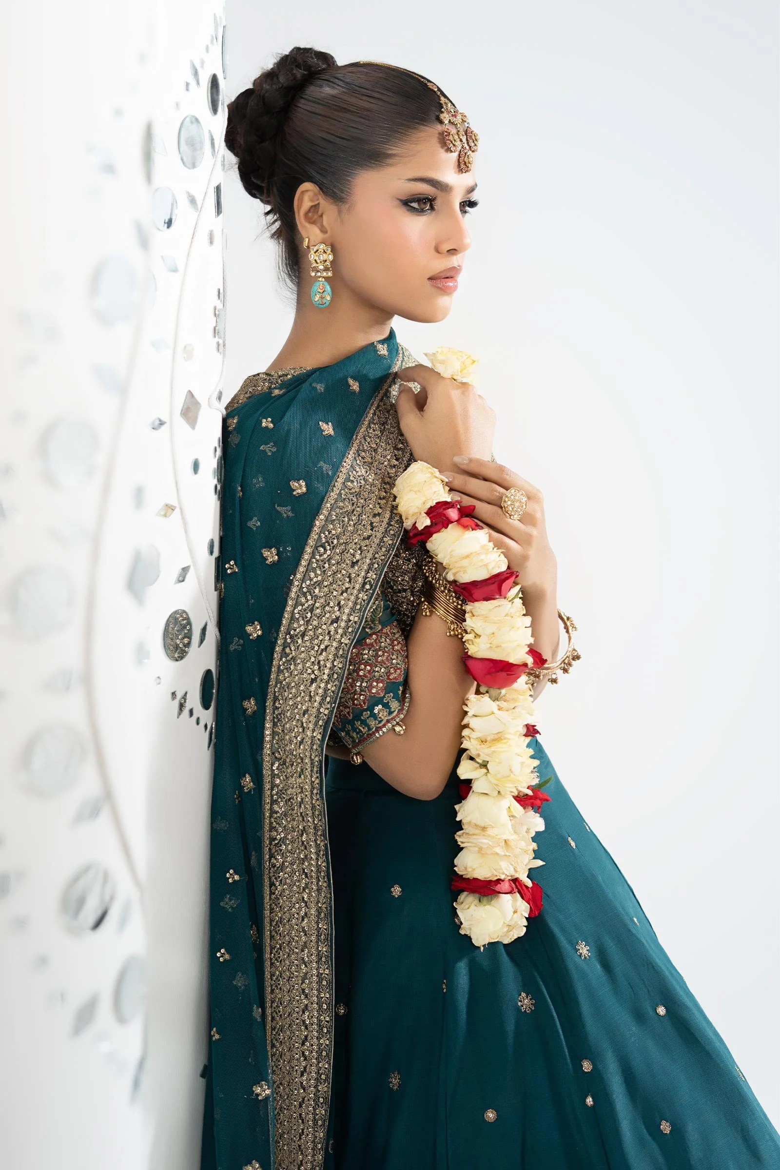 3 Piece Embroidered Raw Silk Suit - Image 4