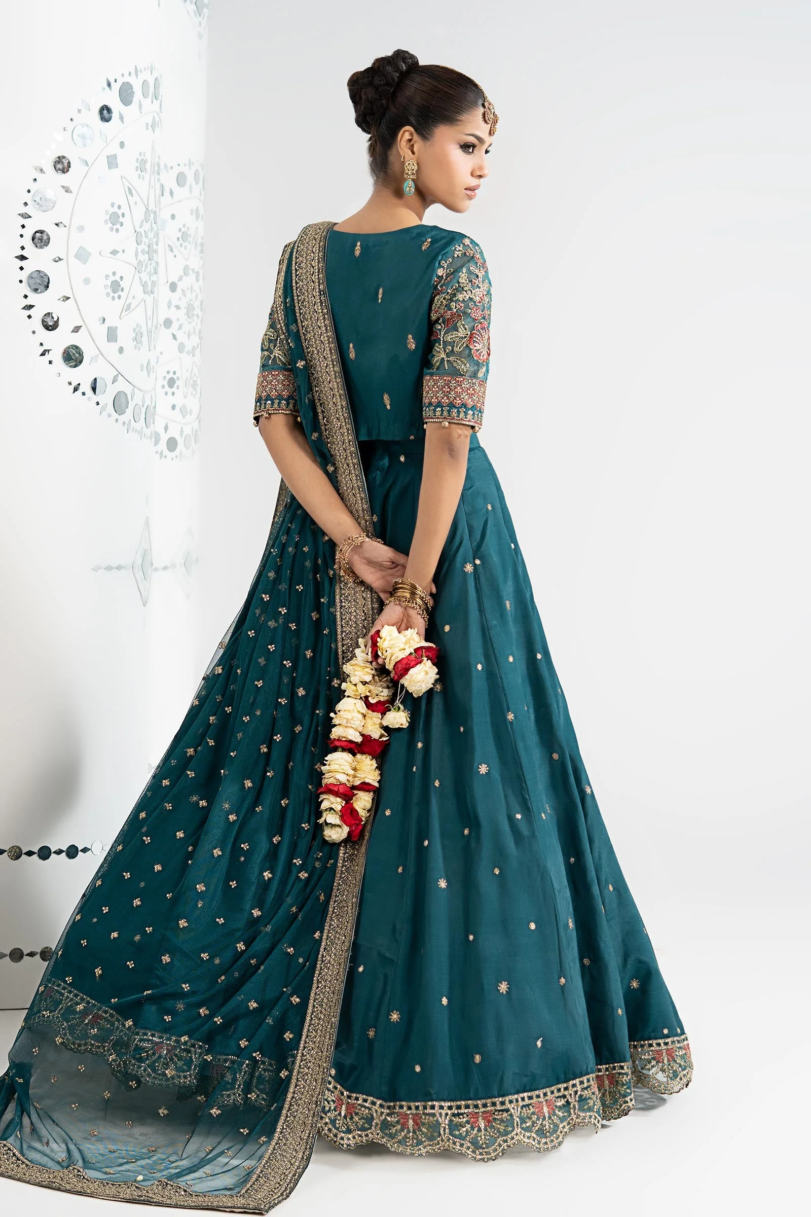 3 Piece Embroidered Raw Silk Suit - Image 8