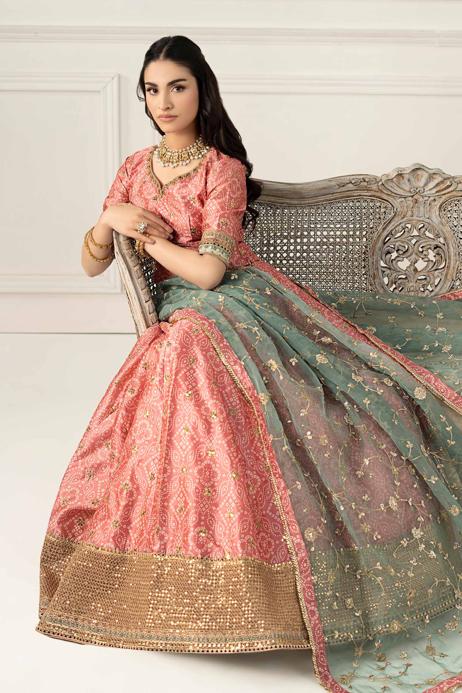 3 Piece Embroidered Raw Silk Suit - Image 3