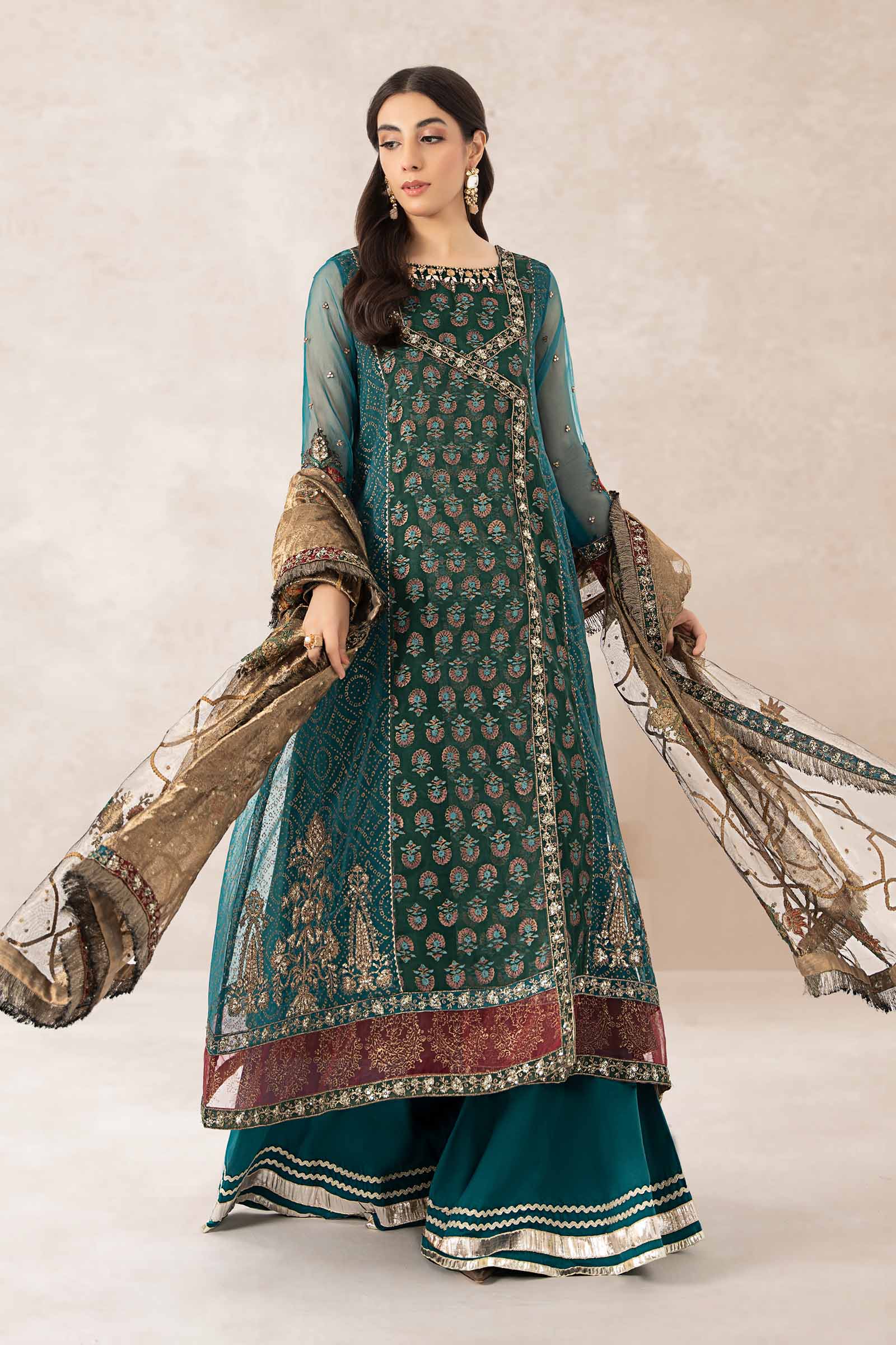 3 Piece Printed Organza Suit - Image 5