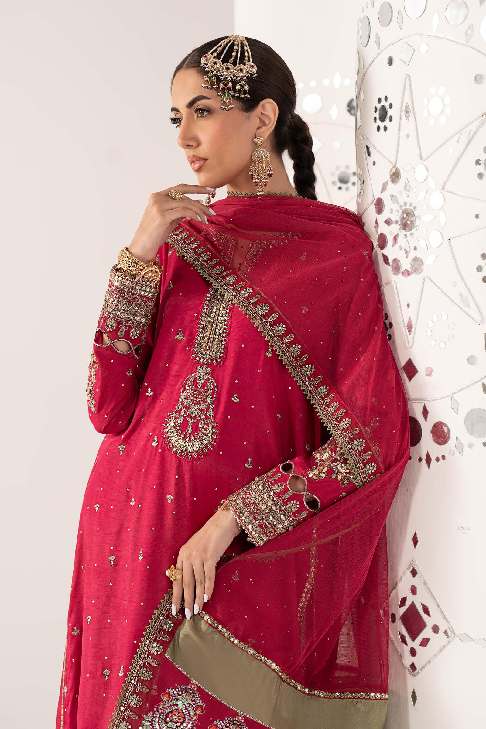 3 Piece Embroidered Raw Silk Suit - Image 2