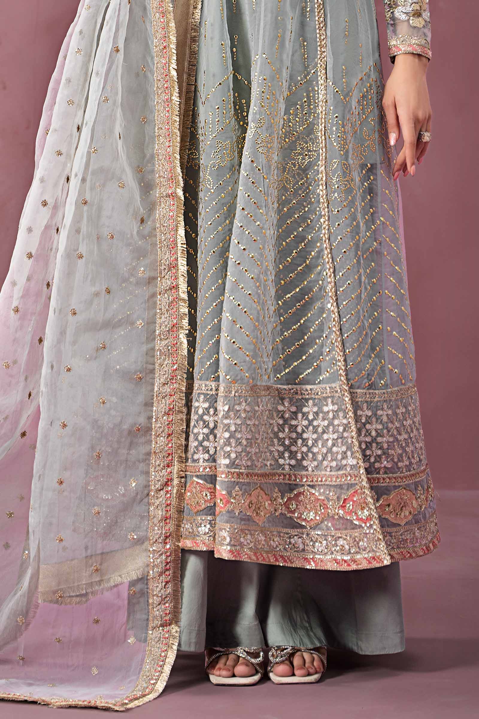 3 Piece Embroidered Organza Suit - Image 6