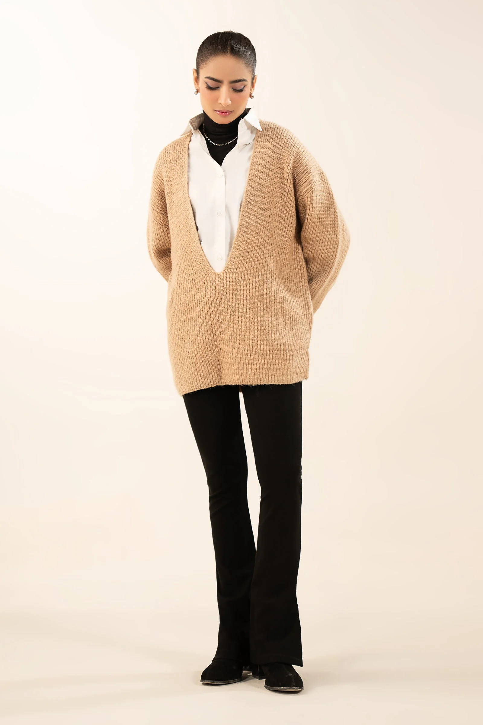 V-Neck Pullover Sweater